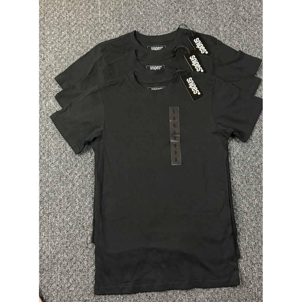 Snipes Mens Essential Crew Neck Short Sleeve Cotton T-Shirt Black Small NWT